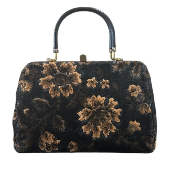 Vintage 60s Verdi Floral Tapestry Frame Purse Carpet Bag Doctor Style USA - Picture 1 of 7